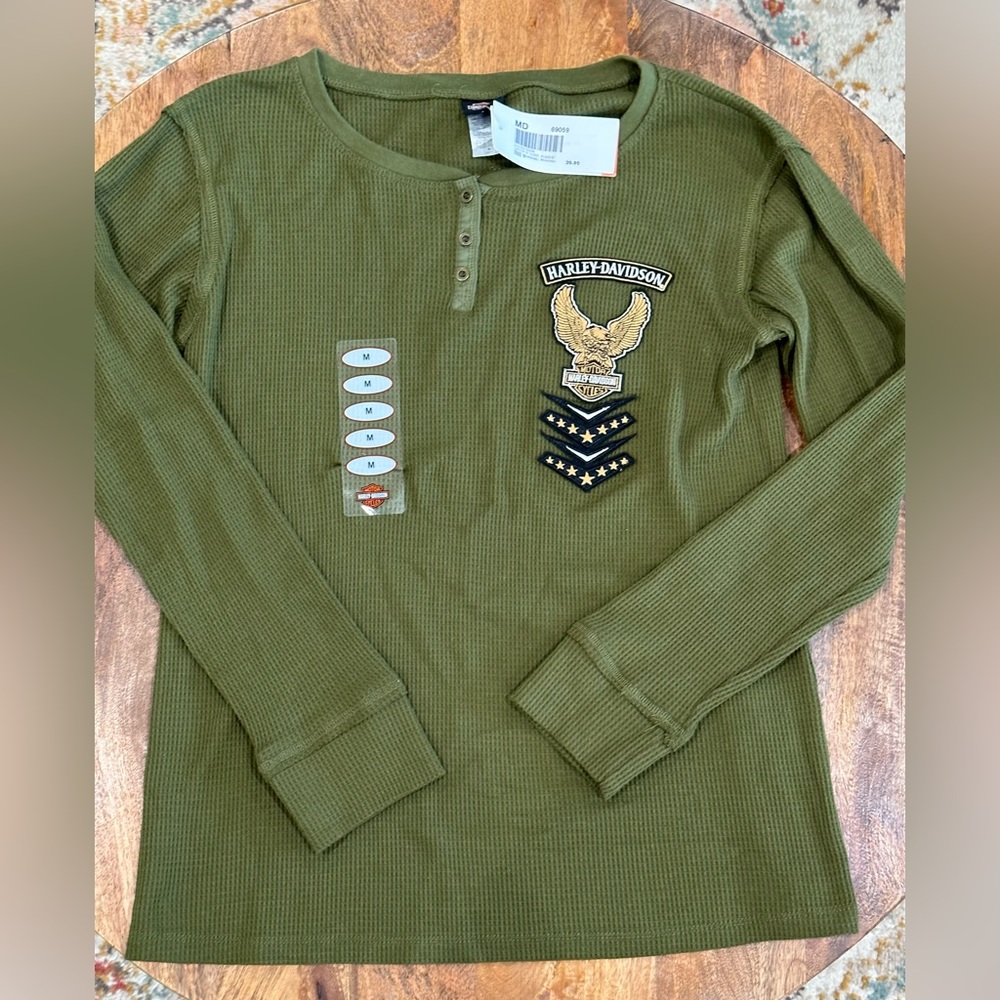 Harley-Davidson｜Green Thermal Long Sleeve Shirt